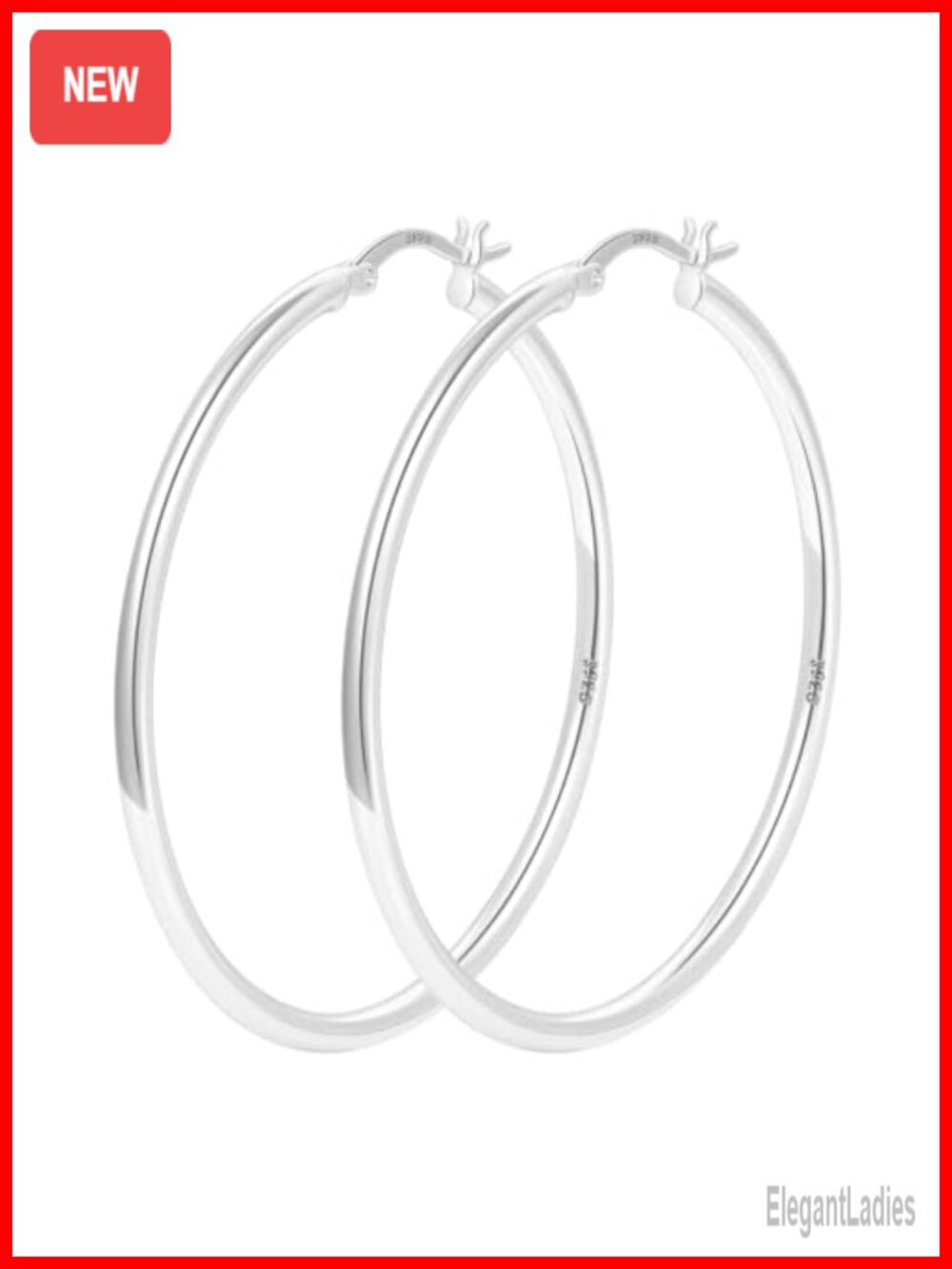 925 Sterling Silver Hoop Earrings Women Large Silver Hoops
